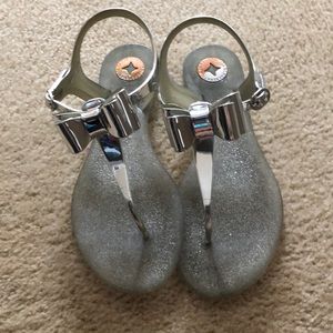 Silver BCBGeneration bow sandals